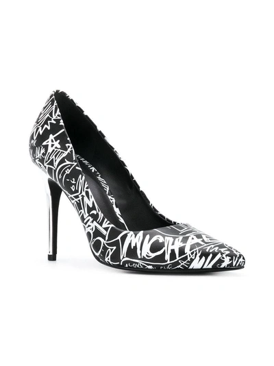 Michael Michael Kors Claire Logo Graffiti Pumps - Black | ModeSens