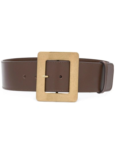 Shop Erika Cavallini Oversized Buckle Belt - Brown