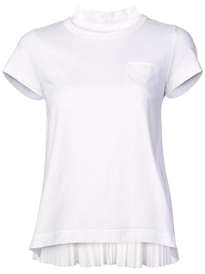 Shop Sacai Pleated Back T-shirt - White
