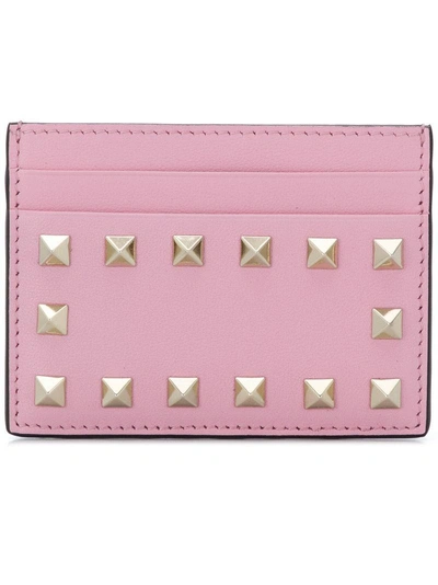 Shop Valentino Garavani Rockstud Cardholder - Pink