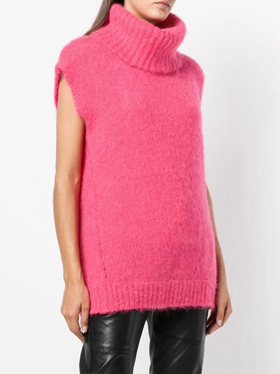 Shop Erika Cavallini Roll Neck Sweater - Pink In Pink & Purple