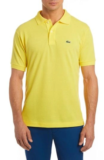 Shop Lacoste 'l1212' Pique Polo In Daphne Yellow