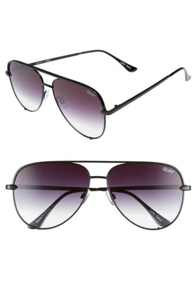 Shop Quay X Desi Perkins High Key 62mm Aviator Sunglasses - Black Fade To Clear