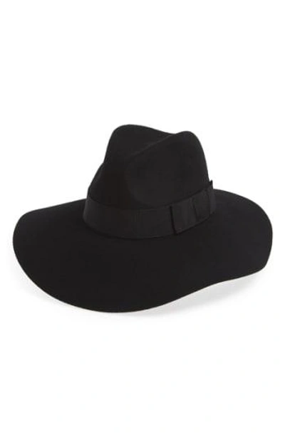 Shop Brixton 'piper' Floppy Wool Hat - Black In Black/ Black