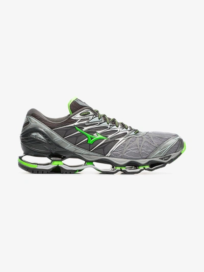 Shop Mizuno X Browns Grey And Green Wave Prophecy 7 Sneakers