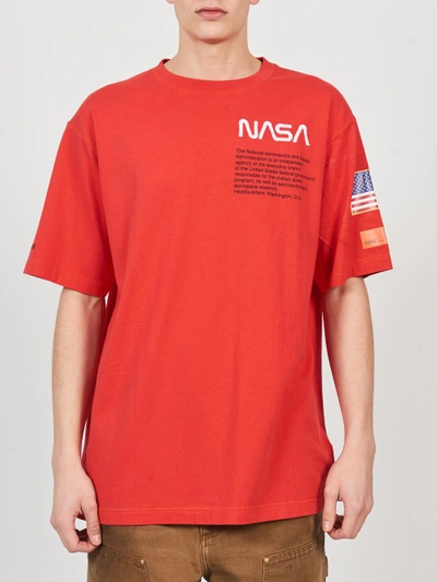 Heron Preston Nasa Cotton T-shirt In Red | ModeSens