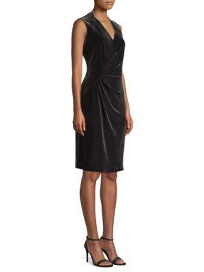 Shop Elie Tahari Dolly Velvet Sheath Dress In Black