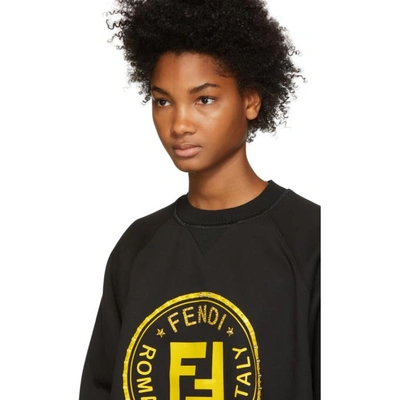 Shop Fendi Black Sequin And Crystal  Roma Sweatshirt In F0gme Black