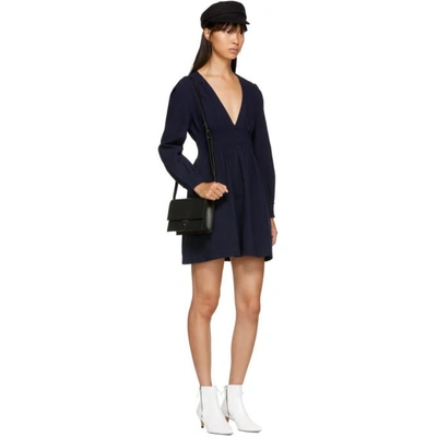 Shop Alexa Chung Navy V-neck Dress