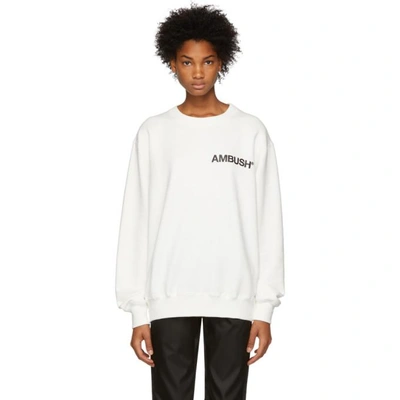 Shop Ambush White Logo Crewneck Sweatshirt