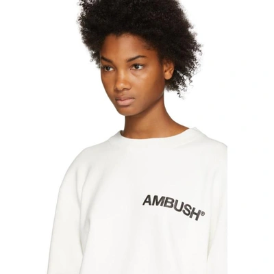 Shop Ambush White Logo Crewneck Sweatshirt