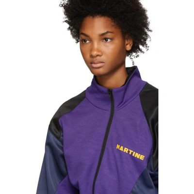 Shop Martine Rose Purple & Black Twist Track Zip-up Jacket