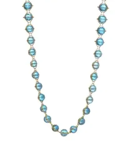 Shop Amali Women's 18k Yellow Gold & Topaz Woven Necklace