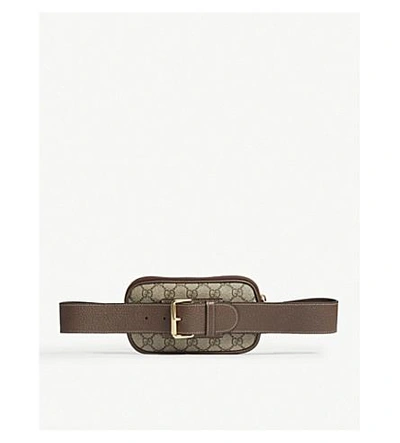 Shop Gucci Ophidia Mini Gg Supreme Belt Bag In Brown