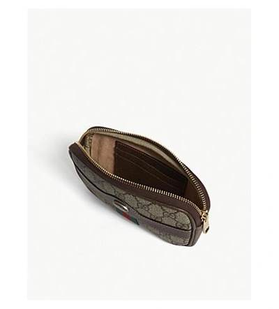 Shop Gucci Ophidia Mini Gg Supreme Belt Bag In Brown