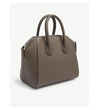 Shop Givenchy Heather Grey Antigona Mini Leather Tote Bag