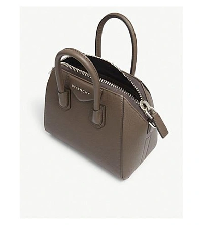 Shop Givenchy Heather Grey Antigona Mini Leather Tote Bag