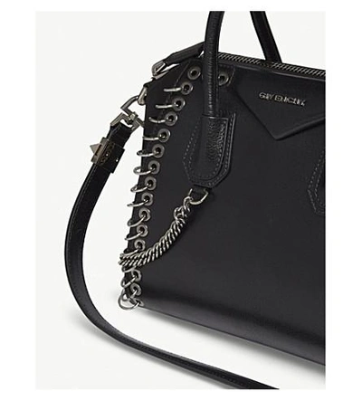 Shop Givenchy Black Antigona Eyelet Leather Tote Bag