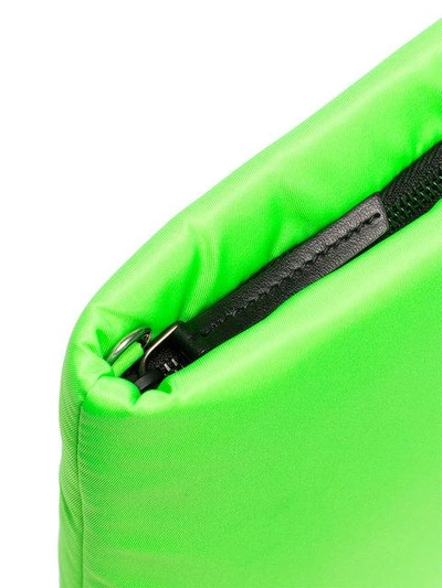 Shop Prada Fluorescent Green Logo Nylon Clutch Bag