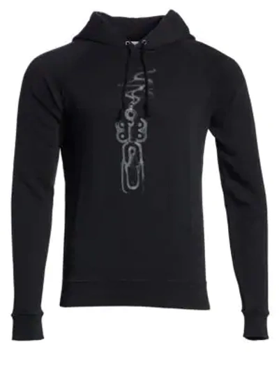 Shop Saint Laurent Smoking Gun Graphic Hoodie In Black