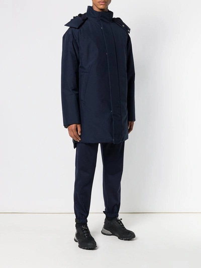 Shop Prada Padded Technical Coat - Blue