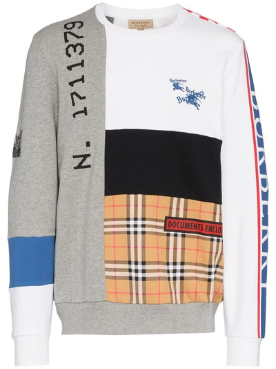 Burberry Archive Logo Panelled Cotton Sweatshirt 20544 In Multicolour |  ModeSens