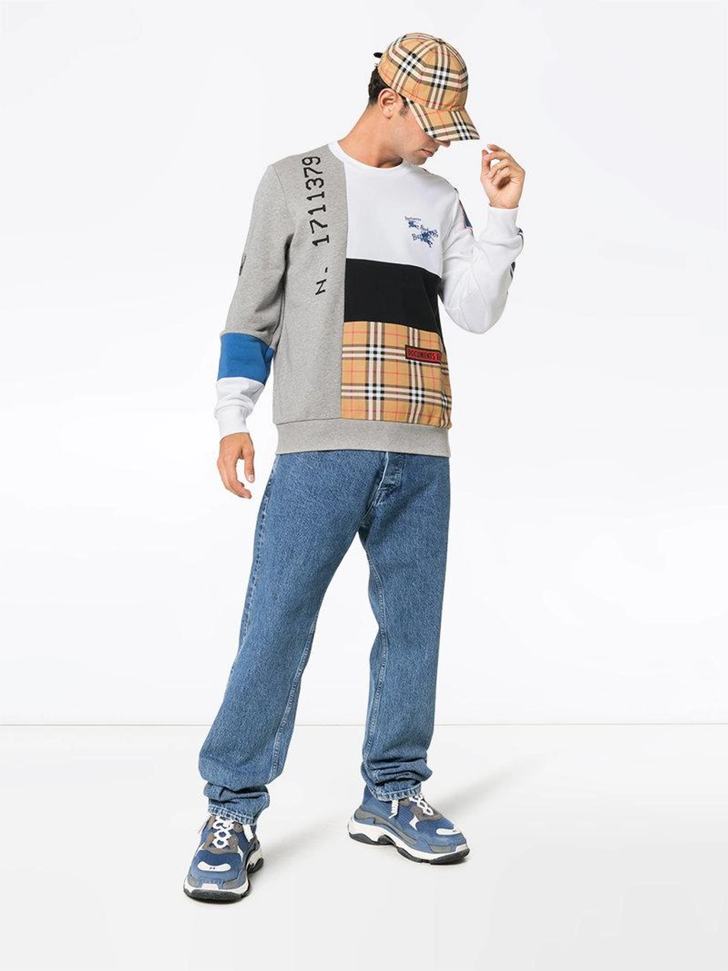 Burberry Archive Logo Panelled Cotton Sweatshirt 20544 In Multicolour ModeSens