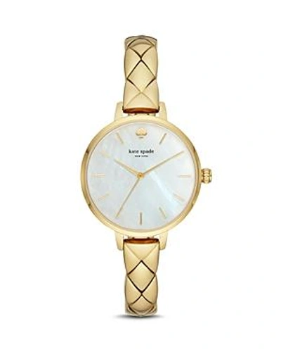 Shop Kate Spade New York Metro Watch, 34mm In White/gold