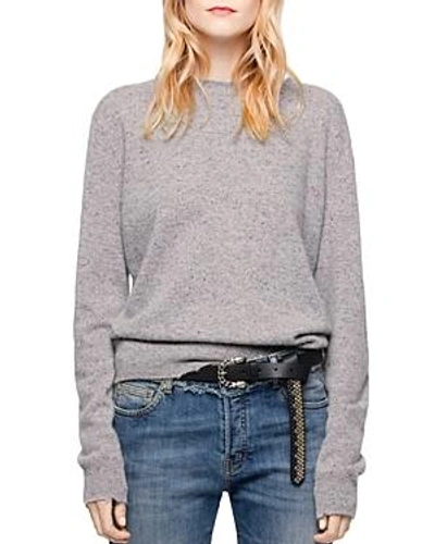 Shop Zadig & Voltaire Life Cashmere Sweater In Mottled Gray