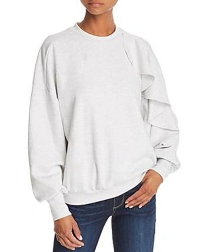 Shop The Fifth Label Ultraviolet Ruffled Sweatshirt In Light Gray Marle