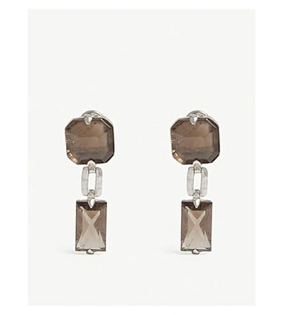 Shop Goossens Baguette Stone Drop Earrings In Crf