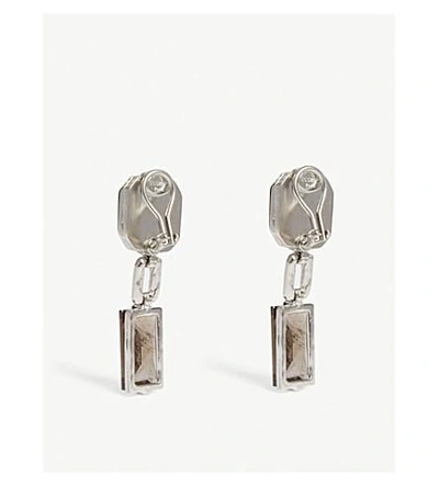 Shop Goossens Baguette Stone Drop Earrings In Crf
