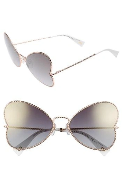 Shop Marc Jacobs 60mm Heart Sunglasses - Gold Copper