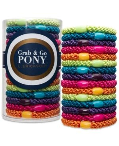 Shop France Luxe Multicolor 15-pc. Set Grab & Go Ponytail Holders In Candy