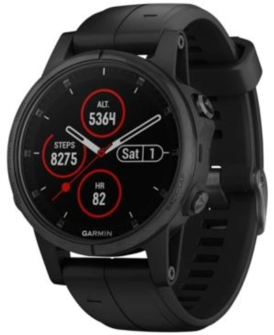Shop Garmin Unisex Fenix 5s Plus Black Silicone Strap Smart Watch 42mm