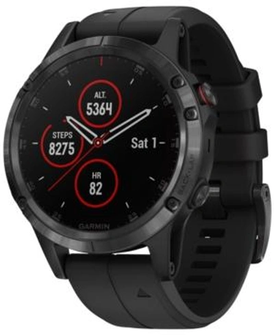 Shop Garmin Unisex Fenix 5 Plus Black Silicone Strap Smart Watch 47mm