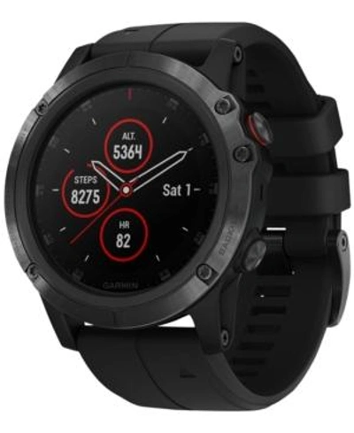 Shop Garmin Unisex Fenix 5x Plus Black Silicone Strap Smart Watch 51mm