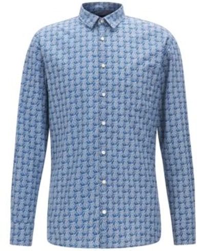 Shop Hugo Boss Boss Men's Slim-fit Cotton Sport Shirt In Flowerprint