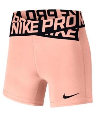 Shop Nike Pro Dri-fit Shorts In Storm Pink/black