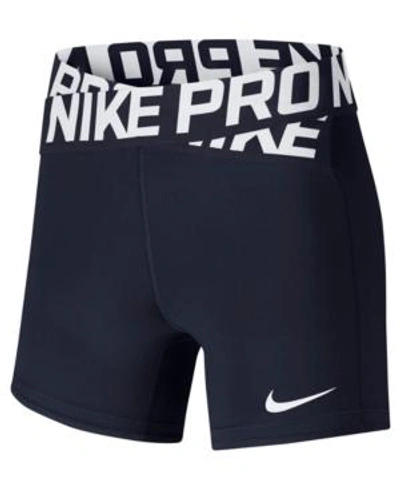 Shop Nike Pro Dri-fit Shorts In Obsidian/white