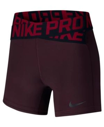 Shop Nike Pro Dri-fit Shorts In Burgundy Crush/black