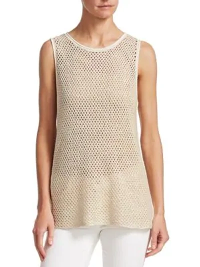 Shop Theory Mesh Tank Top In Ivory