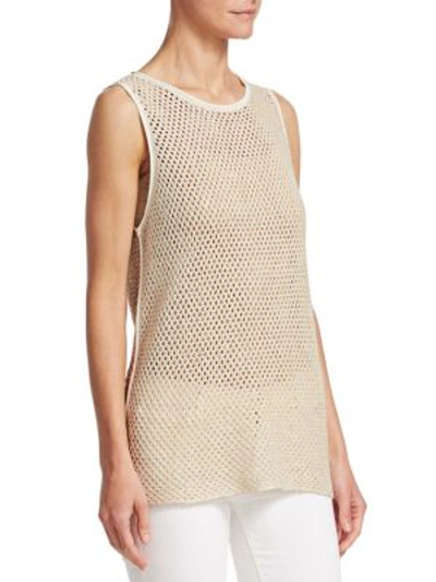 Shop Theory Mesh Tank Top In Ivory