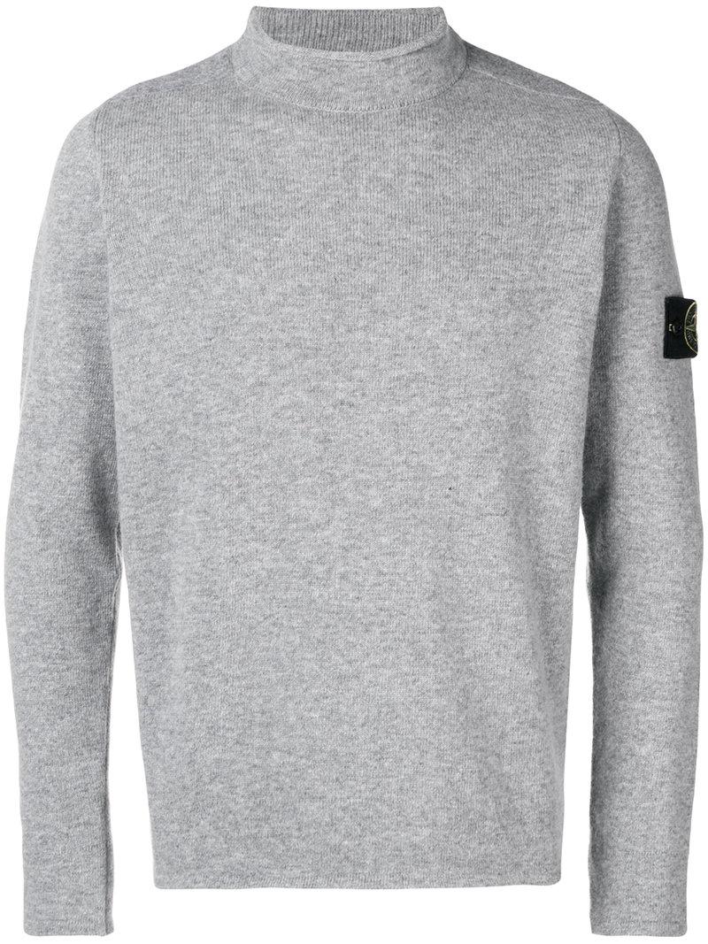 stone island grey knitted jumper