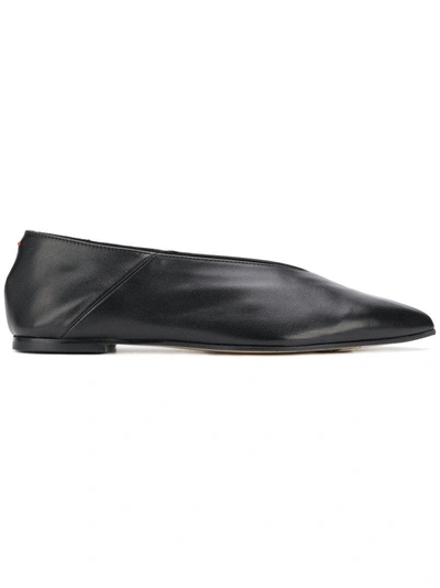 Shop Aeyde Flat Pointed Ballerina Shoes - Black