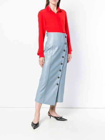 Shop Rejina Pyo Buttoned Mid Skirt - Blue