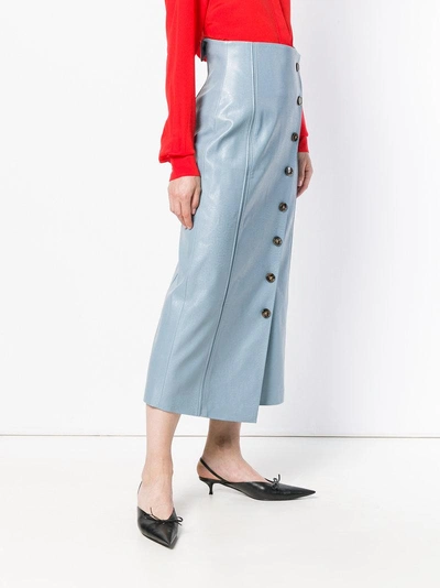 Shop Rejina Pyo Buttoned Mid Skirt - Blue