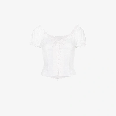 Shop Reformation Cassidy Corset Top In White