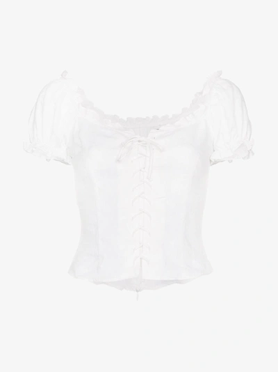 Shop Reformation Cassidy Corset Top In White
