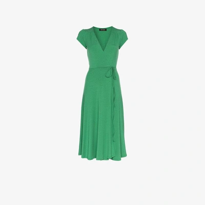 Shop Reformation Becca Wrap Midi Dress In Green